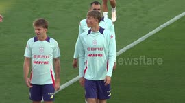 Spain's men's national football team holds open training session