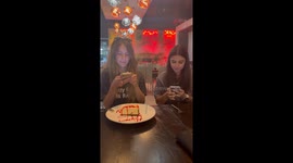 Birthday Girl's Friend Steals the First Bite