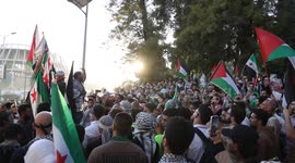 Syria: Hundreds rally in Syrian capital in solidarity with Gaza on war anniversary