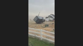 Camper Rolls Away In Southern Idaho Wind