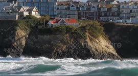 Towan Island: Braving Winter Waves on Britain's Tiniest Isle, Cornwall, UK