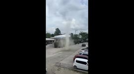 Dust devil surprises school in Lapu-Lapu City, Philippines