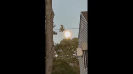Full moon timelapse from early evening to night in Selden, New York, USA