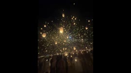 Thousands release glowing lanterns at Rise Festival in Nevada, USA