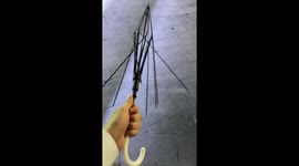 Umbrella handle malfunction leads to hilarious mishap in Guangdong, China