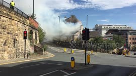 Fire breaks out in a derelict bar in Newcastle