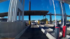France: french family fight/domestic at toll booth A71