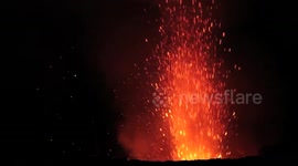Stunning footage of volcano erupting off Vanuatu