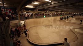 BMX Double Barspin Drop In at BMX Contest in Hastings, UK