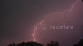 Powerful lightning storm hits Manchester, UK