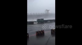 Ridiculous wind speeds as Typhoon Meranti hits Taiwan