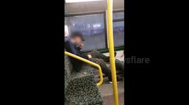 Man smokes through pipe on public bus in Manchester