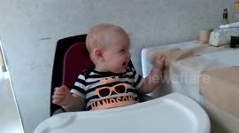 This happy six-month-old can't stop laughing