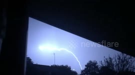 Dramatic lightning strikes over Gosforth, Newcastle-Upon-Tyne