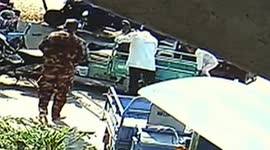 Boy flips in the air after being crashed by out-of-control tractor