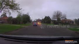 Loud bang caught on dashcam during accident in Australia