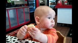 Priceless! Baby tastes lemon for the first time!