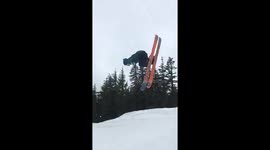 Wallride double backflip fail