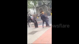 Two women appear to steal man's phone outside London coffee shop before he chases them down to get it back