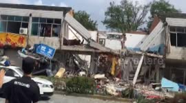 Aftermath of residential house explosion
