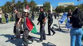 US, Los Angeles: Northridge CSUN Palestine Protest With Counter Protestors Part 1