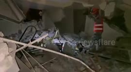 Rescue dog searches through rubble for Philippines earthquake survivors
