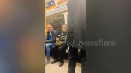Woman defends man after he is questioned about his nationality on London tube