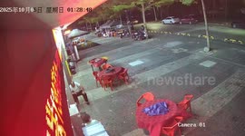 Intense storm hits street in Guangdong, China