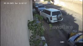 Hit-and-run crash caught on camera in Riyad, Saudi Arabia