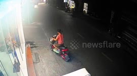 Quick-thinking driver brakes as toddler runs onto the road