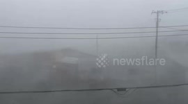 Japan: Powerful Typhoon Halong Batters Hachijo Island with Rain and Wind