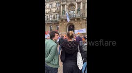 Germany: People Commemorate October 7 Attacks on Israel in Hamburg