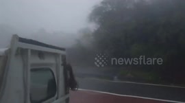 Powerful Typhoon Batters Hachijō with Intense Winds and Heavy Rain