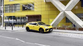 A Yellow Lamborghini Supercar Seen Parked Outside The Novo Hotel