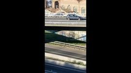 Avenida Meridiana, one of major roads into barelona heavy with traffic during rushhour