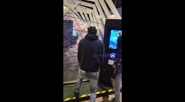 Date night gone wrong! Hilarious moment boyfriend attempts to run through rubber band maze