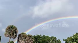 Stunning rainbow brightens the sky after showers in Florida, USA