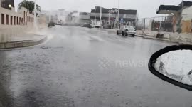 Heavy rain causes difficult driving conditions in Alicante, Spain