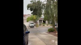 Thunderstorm with lightning and heavy rain in Henderson, Nevada