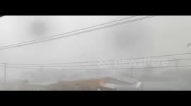 Powerful Typhoon Batters Hachijojima with Intense Wind and Rain