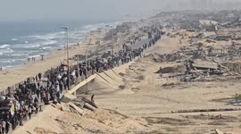 Thousands of displaced Palestinians continue returning to northern Gaza following Israeli withdrawal