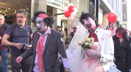 World Zombie Day: Participants take part in charity 'zombie walk' through central London