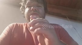 Man Gets Shock After Touching 9V Battery to His Tongue