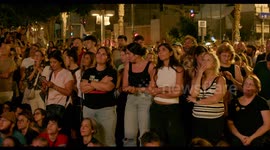 Prime Minister Benjamin Netanyahu booed by sections of the crowd during an event held on Motzei Shabbat at Hostages Square in Tel Aviv.