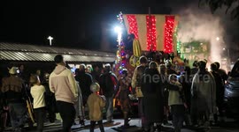 Large turnout for Faversham's illuminated carnival in Kent, UK
