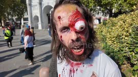 After an absence of 6 years the London Zombie Walk is resurrected as Zombies gather and walk around in London