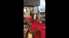 Wedding disrupted by magnitude 7.4 earthquake in Davao Del Norte, Philippines