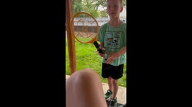 Musical savant Derek Amato dares grandson to shock his knee, it doesn’t work until it does! Derek’s best friend Jimmy finds all of his antics comical.