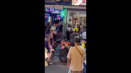 British tourists fight over parking space outside bar in Thai red light district Pattaya
