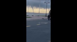 Waterspout tornado stuns locals as it forms off the coast of Vietnam